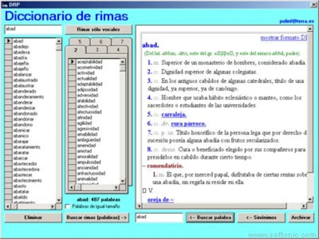 Diccionario de Rimas for Windows - Find Rhymes Easily