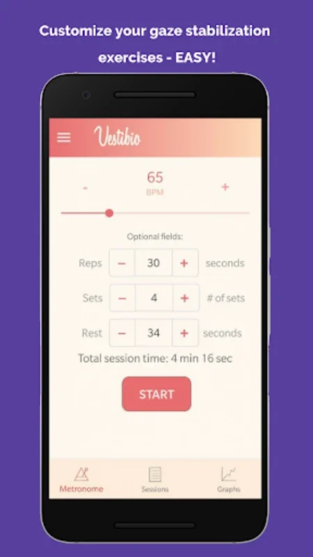 Vestibio - Metronome App for Vertigo Exercises on Android