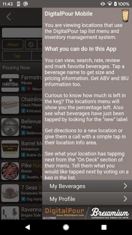 DigitalPour: Pocket Beer Menu for Android - Explore Beer Options