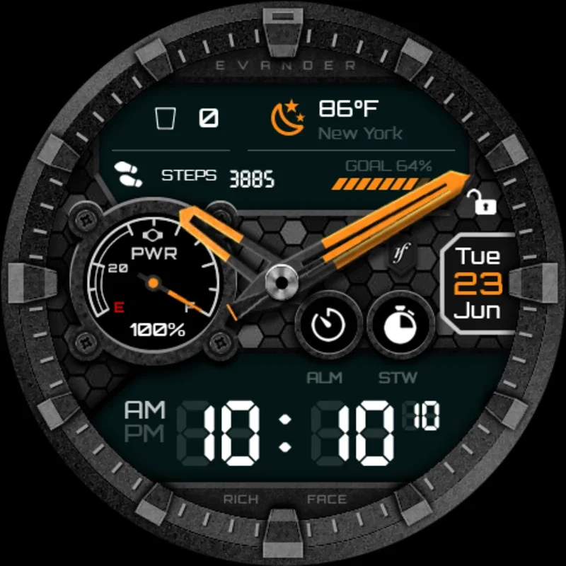 Evander Watch Face for Android - Customize Your Wear OS Device