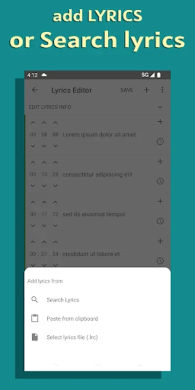 Lyrics Editor: Make Lyrics for Android - Download the APK from AppHuts