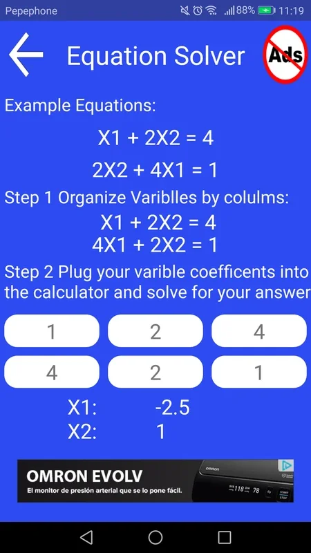 Linear Equation Solver for Android: Solve Equations Easily