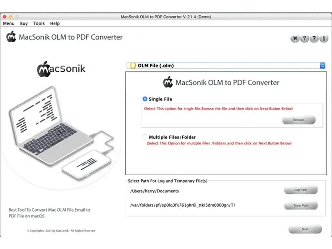 MacSonik OLM to PDF Converter for Mac: Efficient Conversion