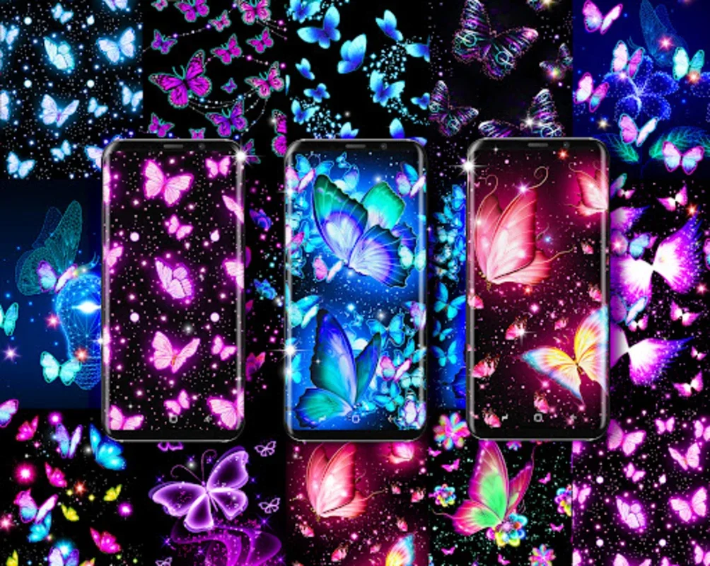 Neon butterfly glow wallpapers for Android - Vivid Neon Animations on Your Device