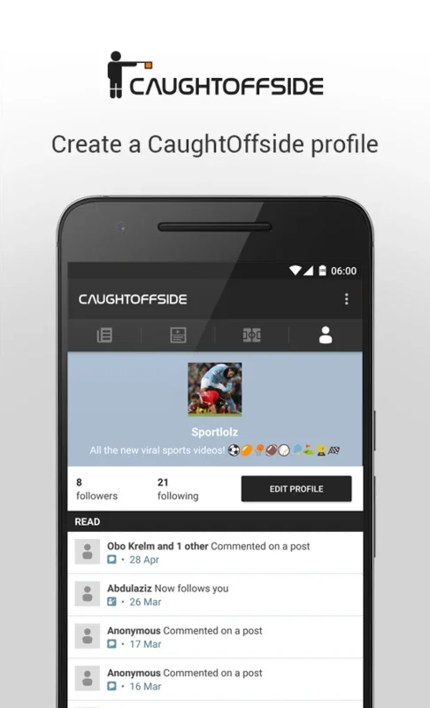 Caught Offside for Android - Stay Ahead with Football Gossip