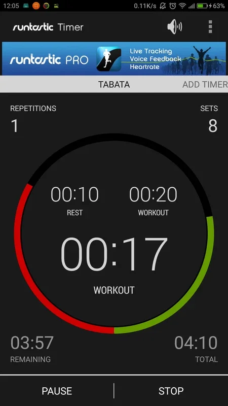 Runtastic Timer & Intervals for Android - Manage Workout Times