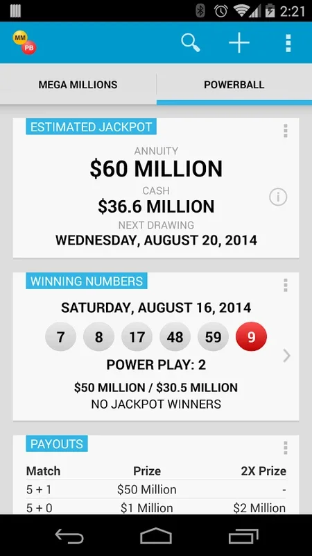 Mega Millions & Powerball for Android - Stay Updated on Lottery Games