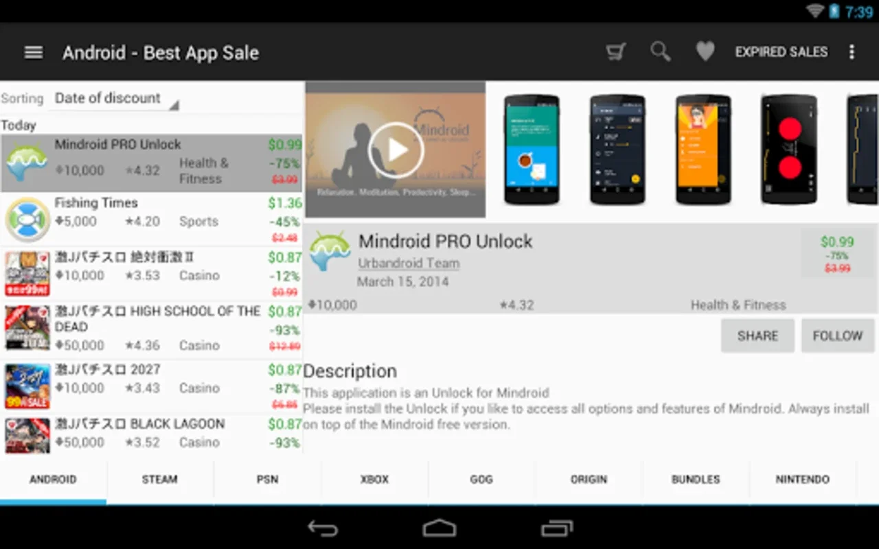 Bestappsale for Android: Track App & Game Discounts