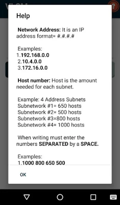 Calculator VLSM for Students for Android - Efficient Subnet Calculator