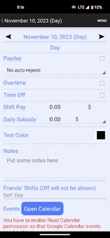 Shift Schedule for Android - Manage Your Work Life Easily