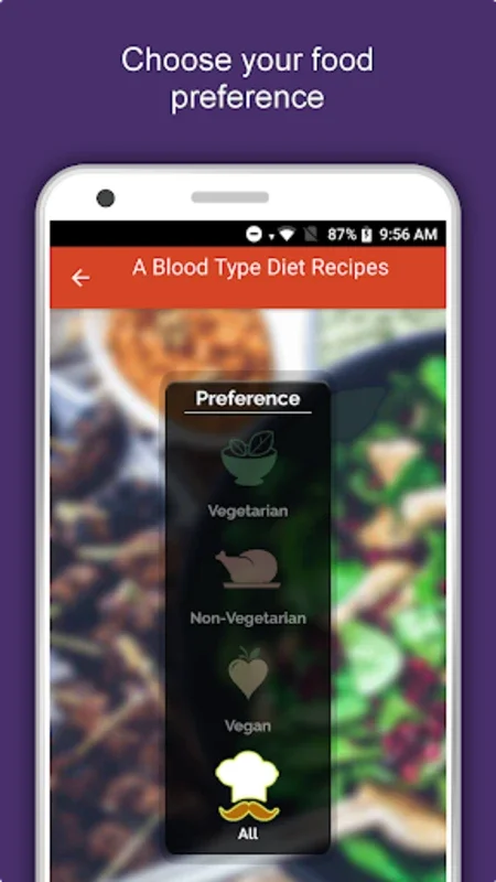 A Blood Type Diet for Android: Specialized Healthy Recipes