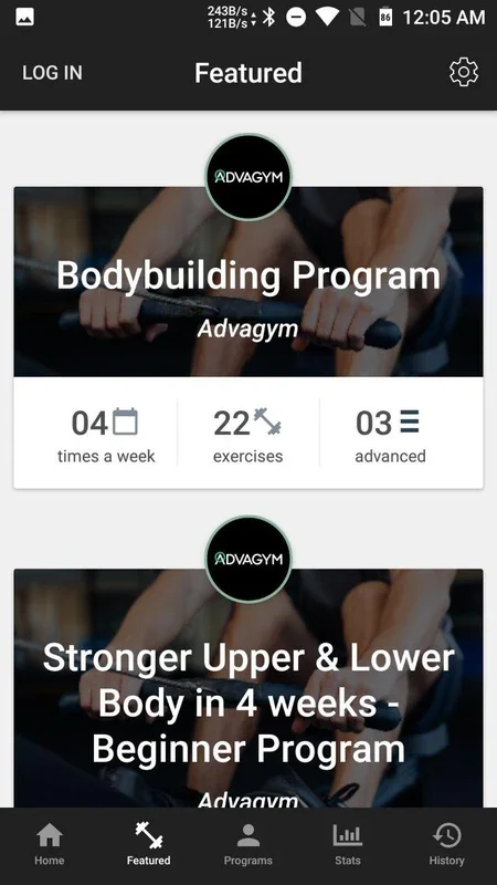 Advagym for Android: Personalized Fitness App