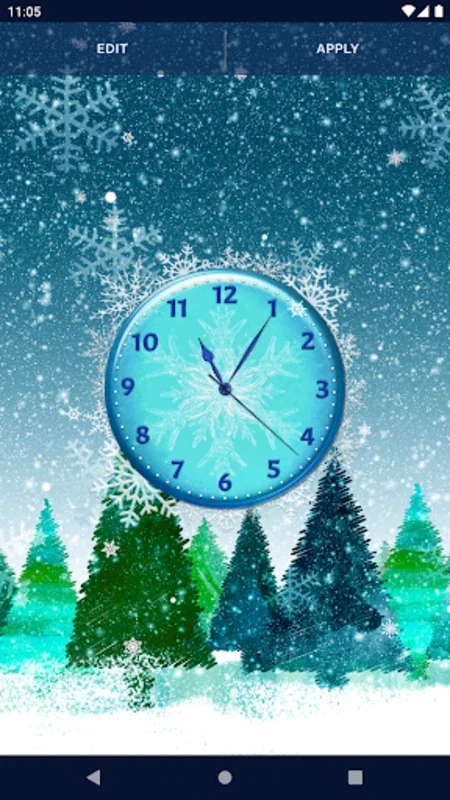 Winter Analog Clock for Android: Interactive Winter Wallpapers