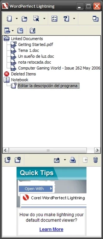 Corel WordPerfect Lightning for Windows - Manage Info Easily