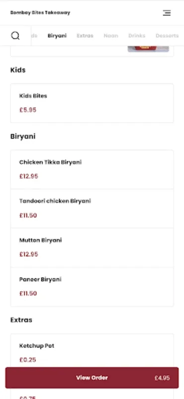 Bombay Bites Takeaway for Android - Convenient Meal Ordering