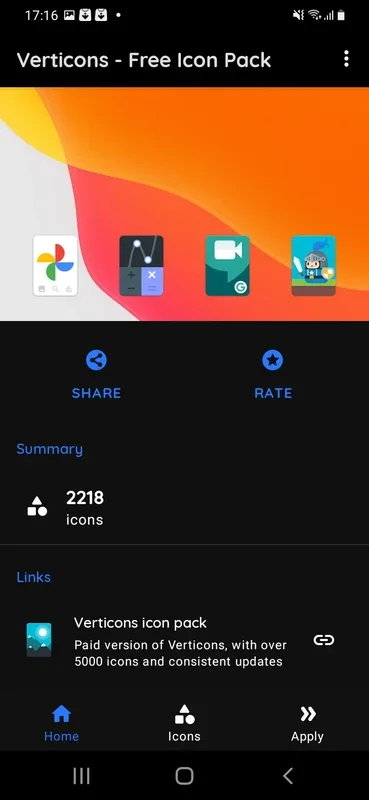Verticons - Free Icon Pack for Android: Enhance Your Device