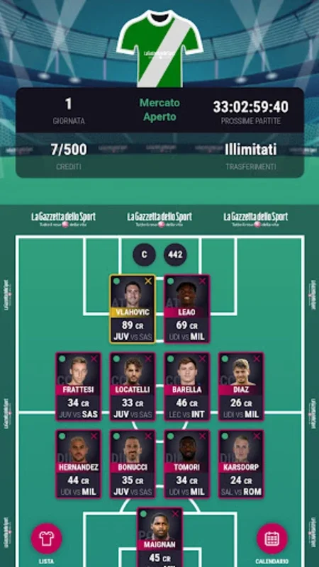 Fantacampionato Gazzetta for Android - Immersive Fantasy Football