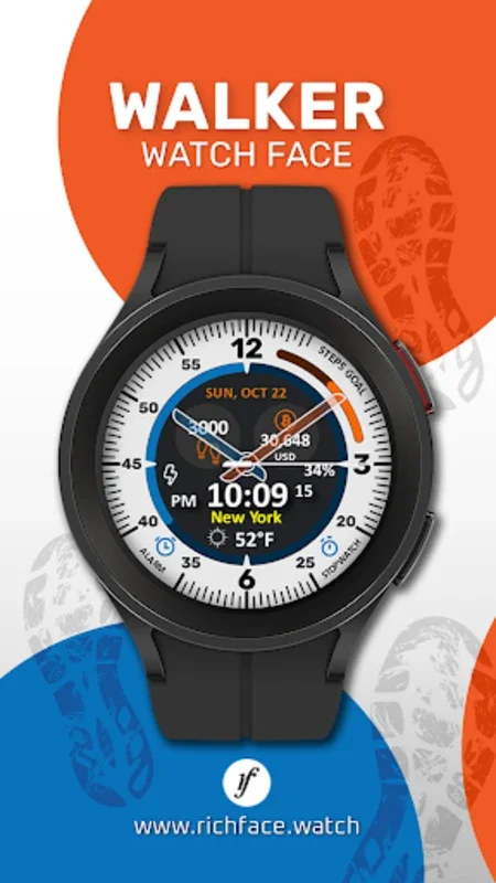 Walker for Android: Elegant Digital Watch Face