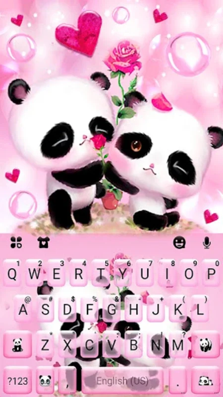 Pink Panda Couple Keyboard Background for Android: Customize Your Typing