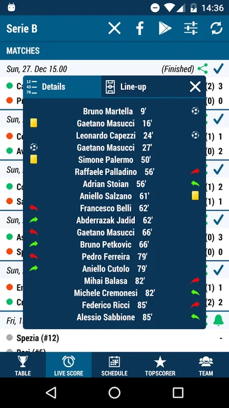 Serie B for Android - Get Real-Time Football Updates