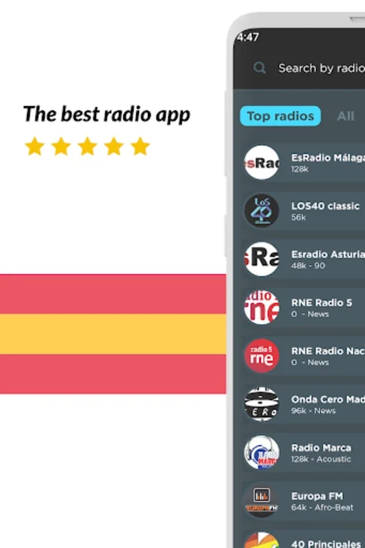 FM Radios from Spain for Android - Rich Audio Experience