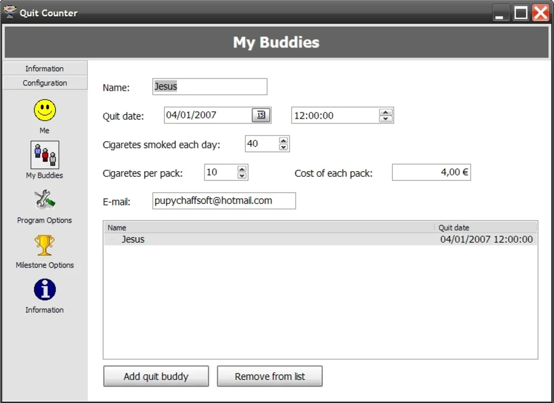 Quit Counter for Windows - Aiding Smoking Cessation