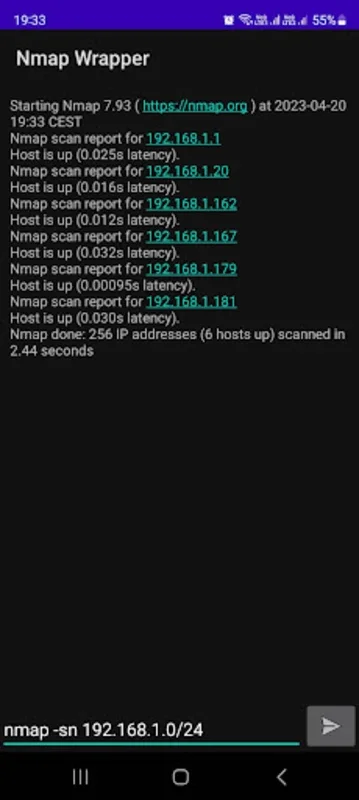 Nmap Wrapper for Android - Android Network Scanning Tool