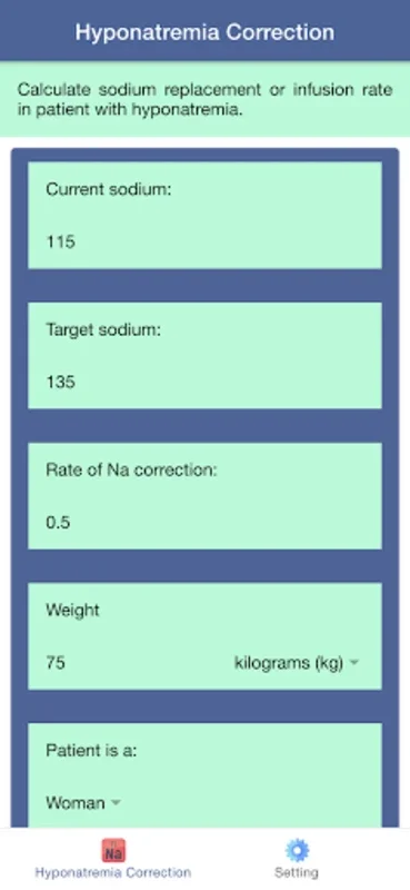 Hyponatremia Correction Rate for Android: Manage Hyponatremia