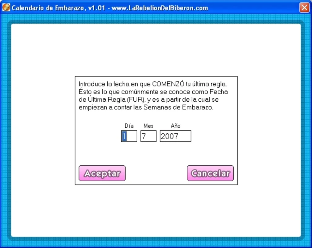 Calendario de Embarazo for Windows - Track Fetus' Gestation Weeks