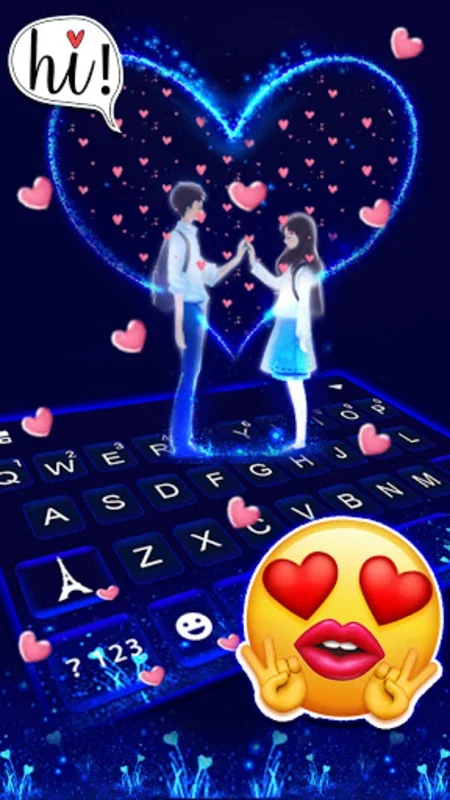 Neon Love Couple Keyboard Background for Android - Enhance Your Typing