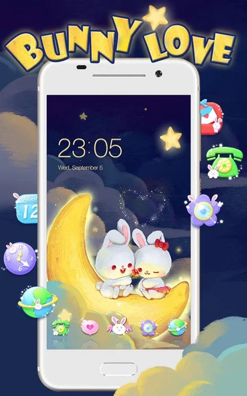 Kawaii Rabbit Love Theme for Android: Customize Your Screen