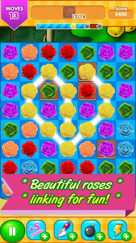 Rose Paradise matching games for Android: Fun and Challenging