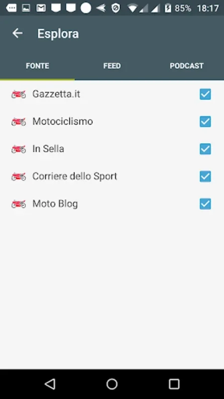 Motociclismo Notizie for Android - Aggregating Italian Cycling & Motorcycle News