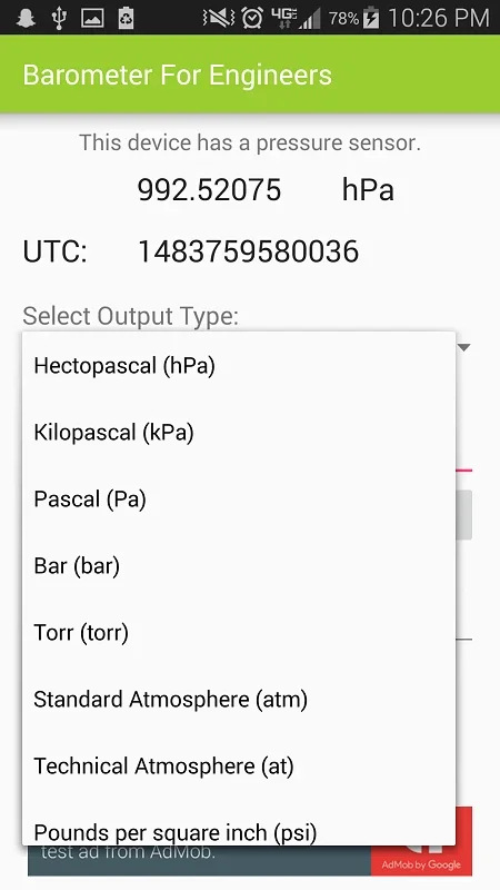 Barometer For Engineers for Android - Accurate Pressure Measurement