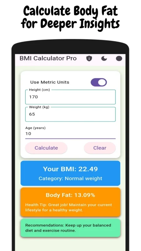 BMI Calculator Pro for Android - No Downloading Needed