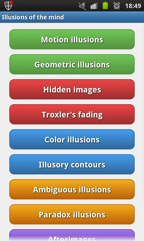 Illusions of the Brain for Android: Challenging Perception