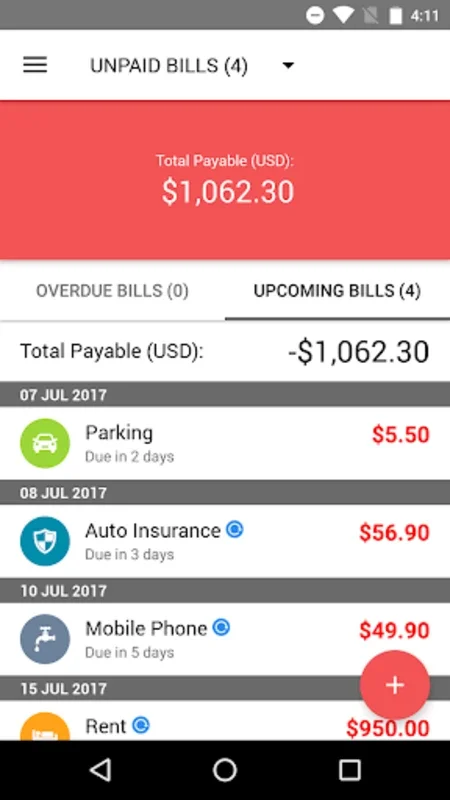 Bills Reminder for Android - Manage Payments Efficiently