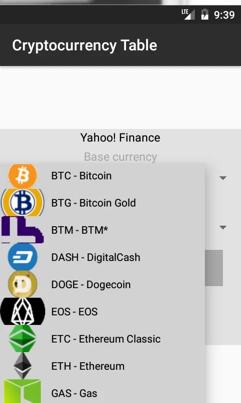 Cryptocurrency Table for Android: Track Crypto Trends