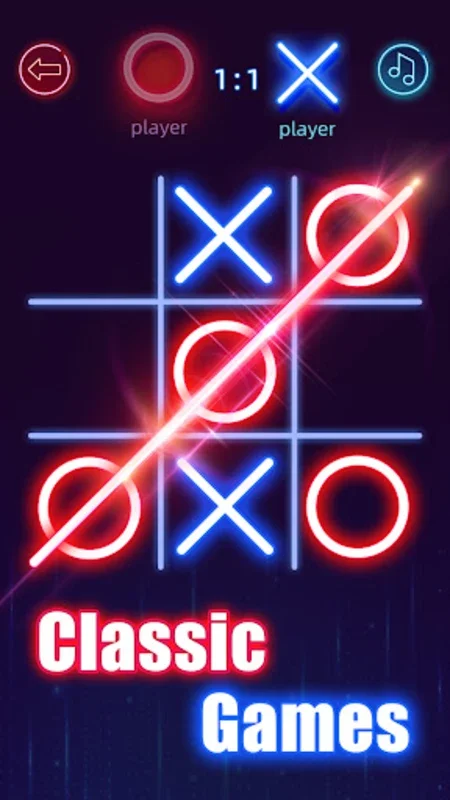 Tic Tac Toe: OX Game for Android - Neon - themed Strategic Fun