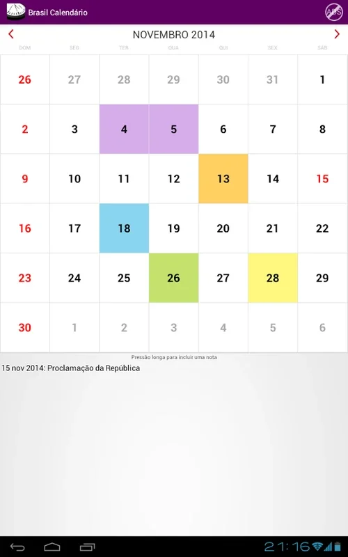 Brasil Calendário for Android: Comprehensive Holiday Calendar