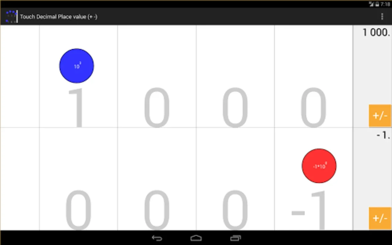 Touch decimals Place value for Android - Enhance Decimal Understanding