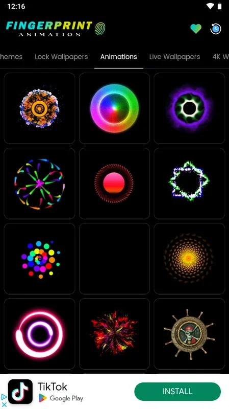 Fingerprint Live Animations App for Android - Visual Customization