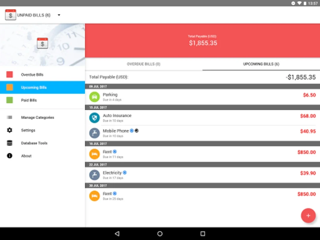 Bills Reminder for Android - Manage Payments Efficiently