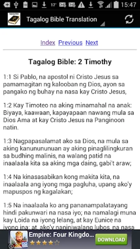 Tagalog Bible Translation for Android - Seamless Reading