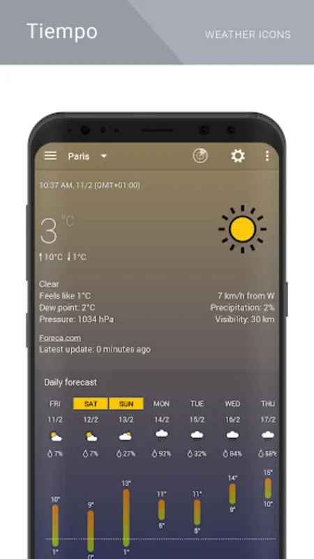 Tiempo Weather Icons for Android: Stylish Visuals