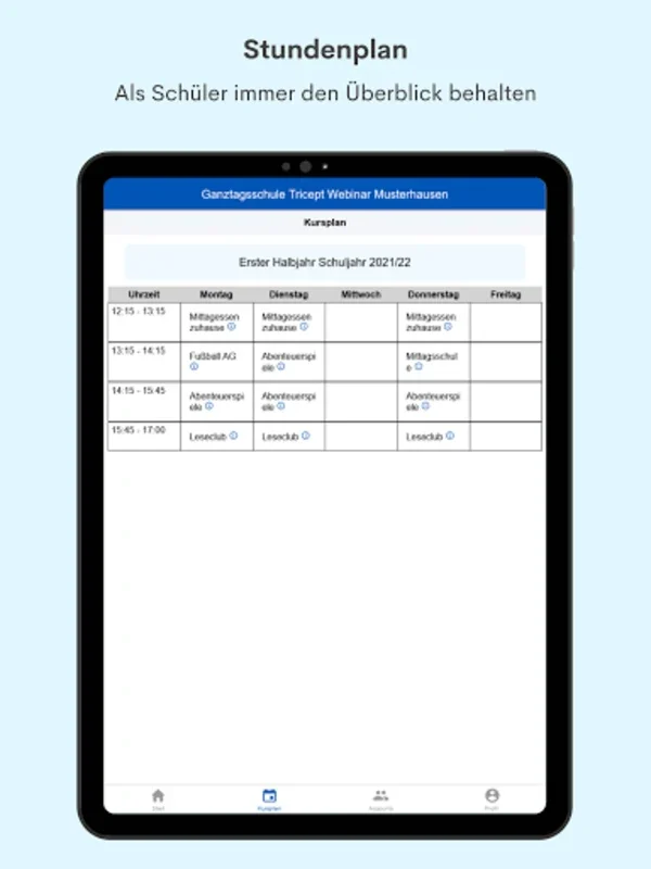 Online Ganztagsschule for Android: Real-Time Schedule Updates