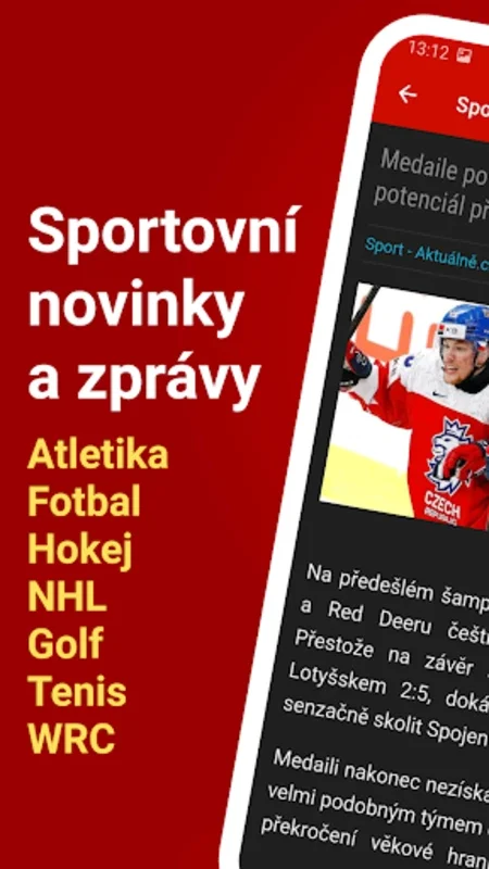 Sport zprávy - Český Sport for Android: Customizable Sports News