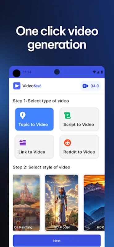 VideoFast for Android: Create Videos with AI in a Click