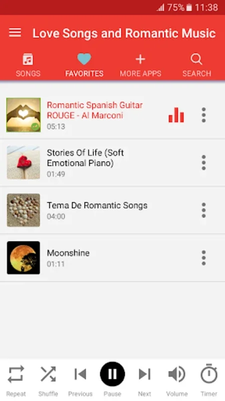 Love Songs and Romantic Music for Android - Enjoy Romantic Tunes