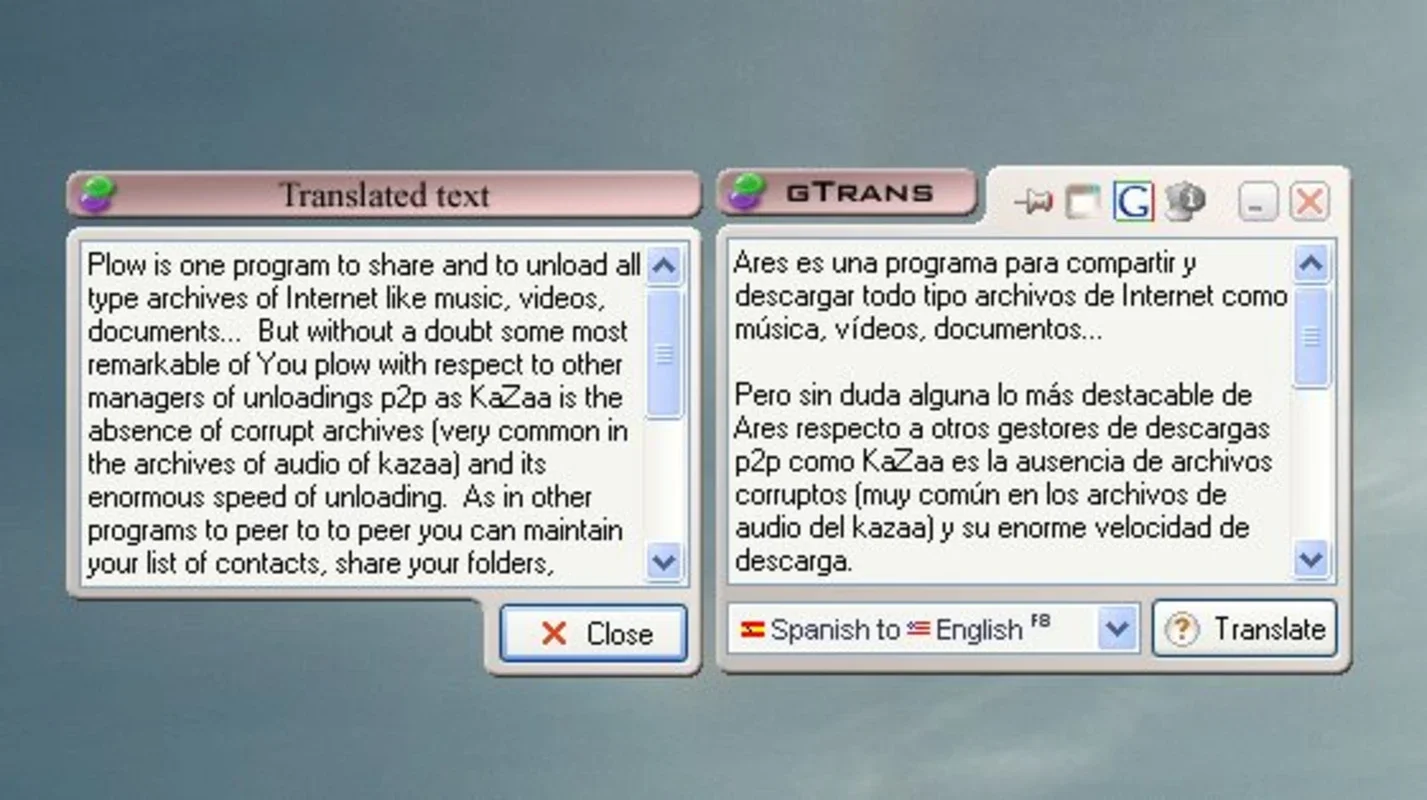 gTrans: Fast & Easy Text Translation for Windows